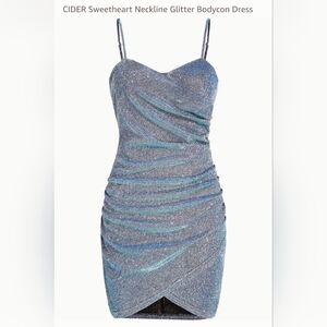 Cider Sweetheart Neckline Glitter Bodycon Dress